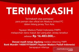 Madura United lelang kostum pemain untuk donasi penanganan COVID-19