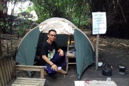 Nekad mudik memilih isolasi diri di tenda mungil