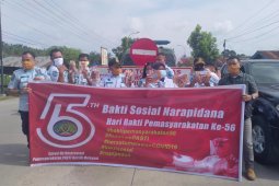 Cegah COVID-19, warga binaan Lobusona Rantauprapat bagikan 1000 masker berkualitas buatan sendiri