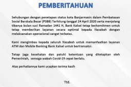 PSBB, Bank Kalsel tetap berikan layanan optimal