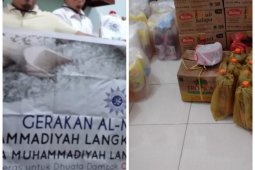 Warga perserikatan Muhammadiyah Langkat bagikan sembako
