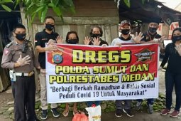 DREG'S Poldasu dan Polresta Medan berbagi sembako ke warga kurang mampu
