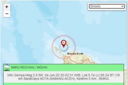 Gempa bumi kembali guncang Sabang, magnitudo 3,9
