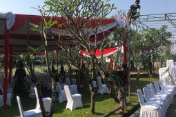 Tempat duduk pelayat pemakaman Mantan Kasad sesuai protokol COVID-19
