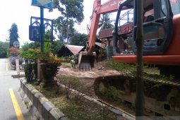 Jalan lingkar kota Kandangan HSS Kalsel sedang perbaikan