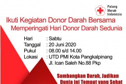 PMI Pangkalpinang sediakan hadiah beras dan suvenir untuk pendonor