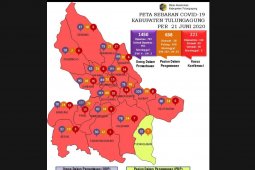 Di Tulungagung  hanya satu kecamatan yang masih "kuning"