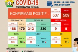 Pasien sembuh akibat COVID-19 di Sultra capai 330 orang