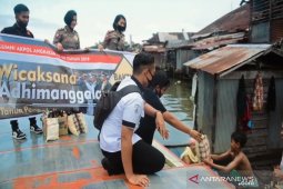 Alumni Akpol 2019 susur sungai berbagi rayakan 1 tahun pengabdian