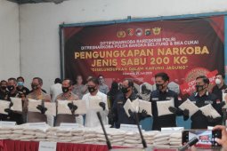 Polisi amankan 200 kg sabu-sabu dari tertangkapnya jaringan mafia narkoba internasional