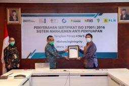 Konsisten terapkan GCG, PLN raih sertifikasi anti majemen penyuapan ISO 37001