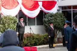 KBRI Canberra mengadakan upacara HUT RI dengan protokol kesehatan ketat