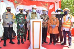 Tanggul Kali Lamong Gresik mulai dibangun untuk cegah banjir