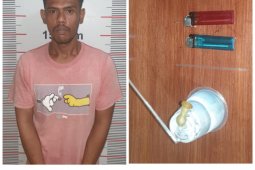 Polsek Pangkalan Susu Langkat tangkap pemilik sabu-sabu