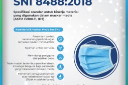 Masyarakat diimbau gunakan masker medis sesuai SNI dan sudah teruji klinis