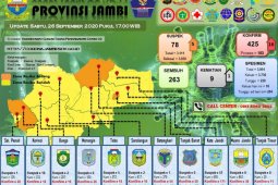 Satu pasien COVID-19 di Tanjabbar meninggal,  penambahan positif di Provinsi Jambi 16 orang