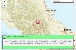 BMKG temukan 22 kali gempa skala kecil di Gayo Lues
