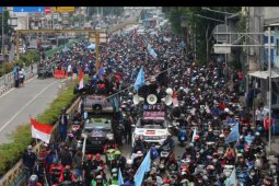 Unjuk rasa tolak UU Cipta Kerja di Jakarta