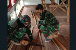 Cegah COVID-19, Satgas TMMD saat bekerja tetap gunakan masker
