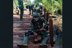 Satgas TMMD Kodim 1015/Spt maksimalkan pengerjaan jembatan