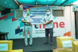 JR Babel Serahkan 2.500 Masker Kain Bersama Forum BUMN