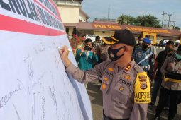 Tolak unjuk rasa anarkis, Polres Lhokseumawe deklarasi cinta damai