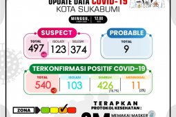 Sepekan kasus COVID-19 di Kota Sukabumi tambah 64 orang