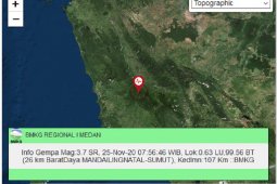 Gempa bumi terjadi di dua daerah di Sumut pada Rabu