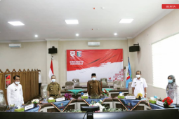 Bupati Pringsewu ikuti acara penyerahan DIPA dan TKDD 2021 oleh Presiden RI