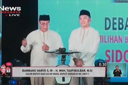 Pilkada Sidoarjo, BHS-Taufiq gamblang paparkan visi misi debat terakhir
