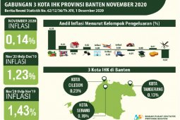Banten November Alami Inflasi 0,14 Persen