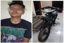 Polsek Hinai Langkat amankan pelaku pencurian sepeda motor