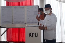 Barmasker putih, Cek Endra nyoblos di TPS 7 Pematang Sulur Telanaipura