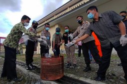 Polda Papua Barat musnahkan ratusan gram ganja