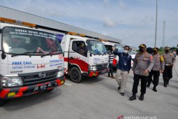 Dirlantas Polda Lampung pimpin apel dan mengecek kesiapan jalan tol Sumatera