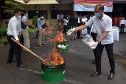 Pemusnahan narkoba di Polda Bali