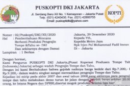 Produsen tahu tempe  DKI mogok produksi mulai Jumat