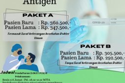 Biaya rapid tes antigen di RSUD Kabupaten Paser Rp360.500