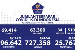 Kasus positif COVID-19 di Indonesia catat rekor, bertambah 14.224 kasus