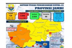 Sebanyak 52 pasien terkonfirmasi  positif COVID-19 di Jambi sembuh