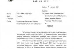 RSUD Soedono Madiun hentikan layanan rujukan bedah umum dan kebidanan karena COVID-19