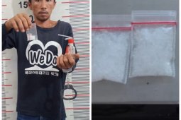 Polsek Besitang Langkat tangkap Berlin Panjaitan miliki 1,35 gram sabu-sabu