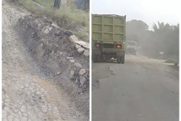 Warga keluhkan jalan protokol di Kecamatan Wampu Langkat hancur dan penuh debu