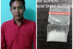 Satresnarkoba Polres Langkat tangkap Suheri Efendi warga Hinai miliki sabu-sabu