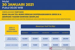 Tol BORR Seksi 3A siap dioperasikan mulai 30 Januari dengan tarif baru