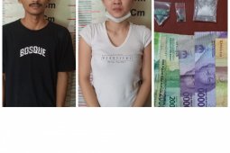 Polsek Stabat tangkap sepasang kekasih miliki sabu-sabu 1,25 gram dan pil ekstasi