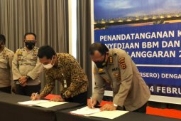 Pertamina-Polda Jambi teken kontrak kerjasama penyediaan BBM dan pelumas TA 2021.