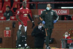 Pogba absen beberapa pekan karena cedera paha saat United seri 3-3 melawan Everton