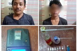 Polsek Salapian tangkap warga sedang pesta sabu-sabu