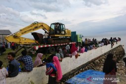 Petugas BBKSDA Jatim buang kandungan gas metan puluhan ikan paus sebelum dikubur